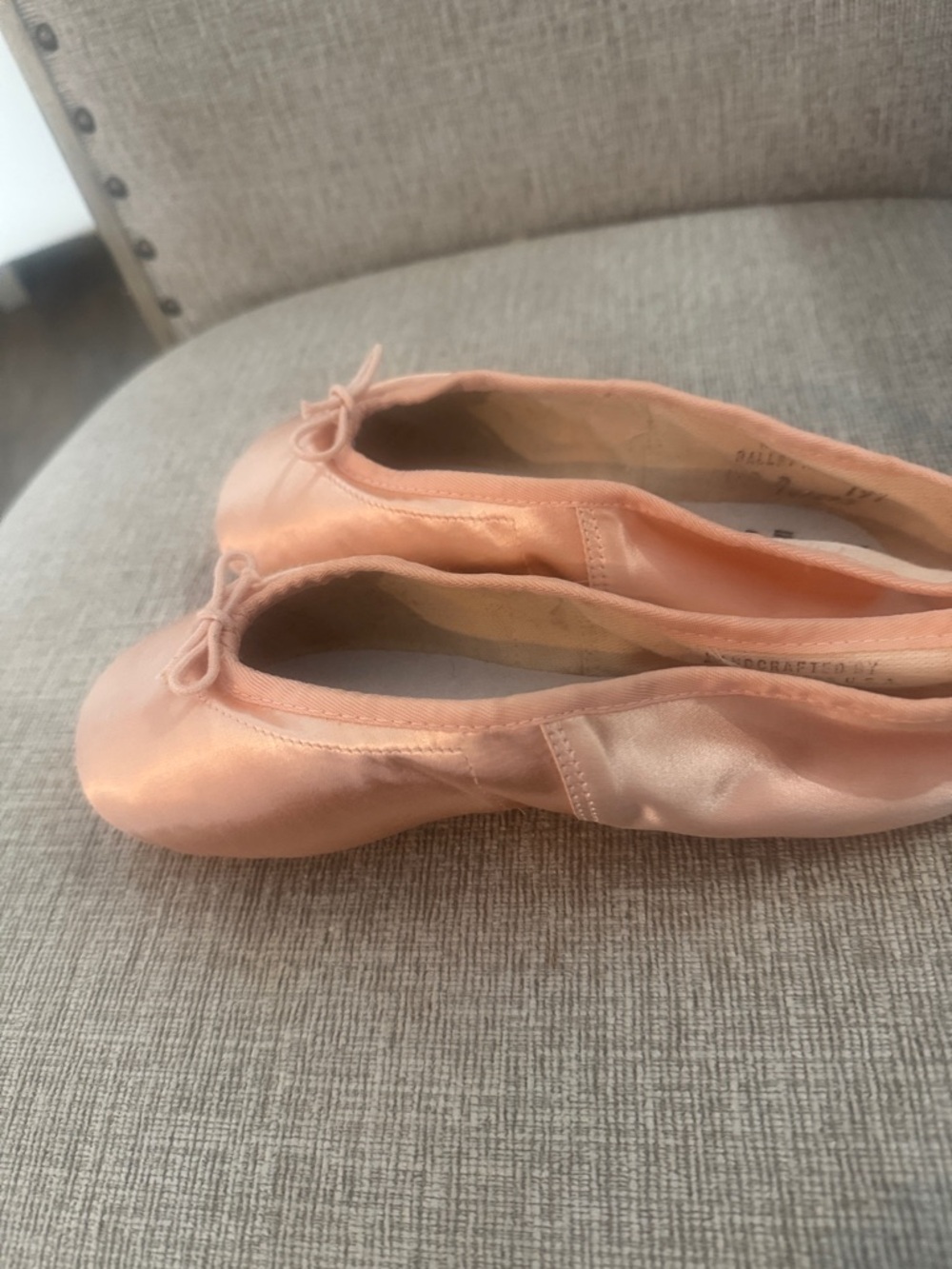 Capezio Satin Ballet Flats in Peach